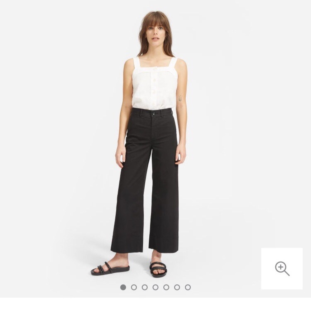 Everlane wide leg chino pants 6 black